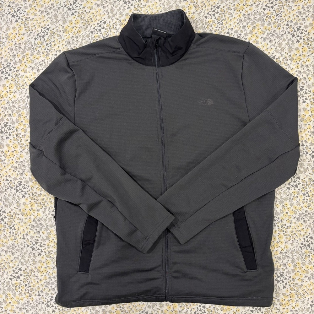 The North Face Wayroute Men's Medium Black/Grey Full Zip Jacket Hiking Running